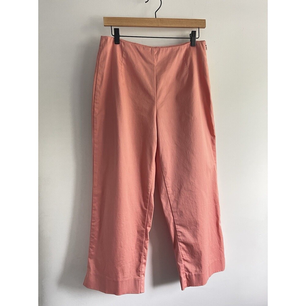 Izod Coral Sateen Stretch Capri Pants Cotton Blend Size 8 Preppy Coastal READ